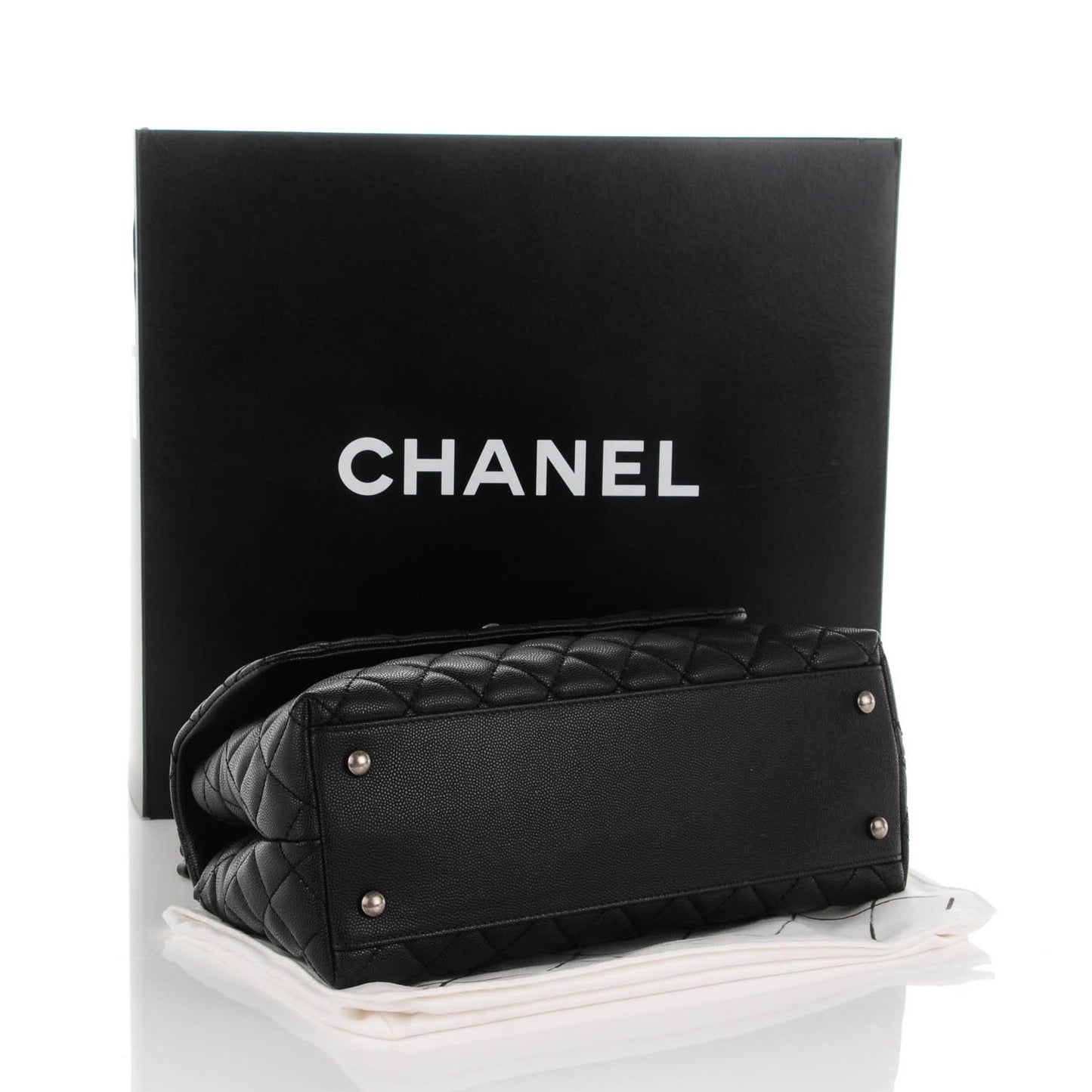 Caviar Quilted Small Coco Handle Flap Black