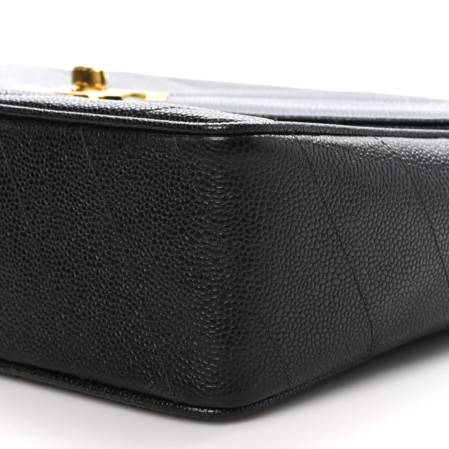 Chanel Caviar Chevron Quilted Jumbo Single Flap Black 10 of 10