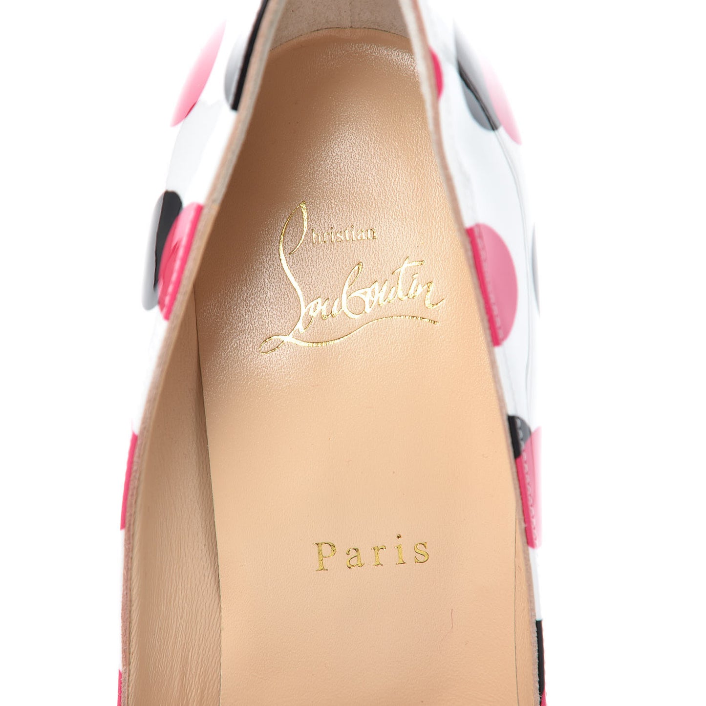 Patent Polka Dots Pigalle Follies 100 Pumps 39.5 White Bangal Rose