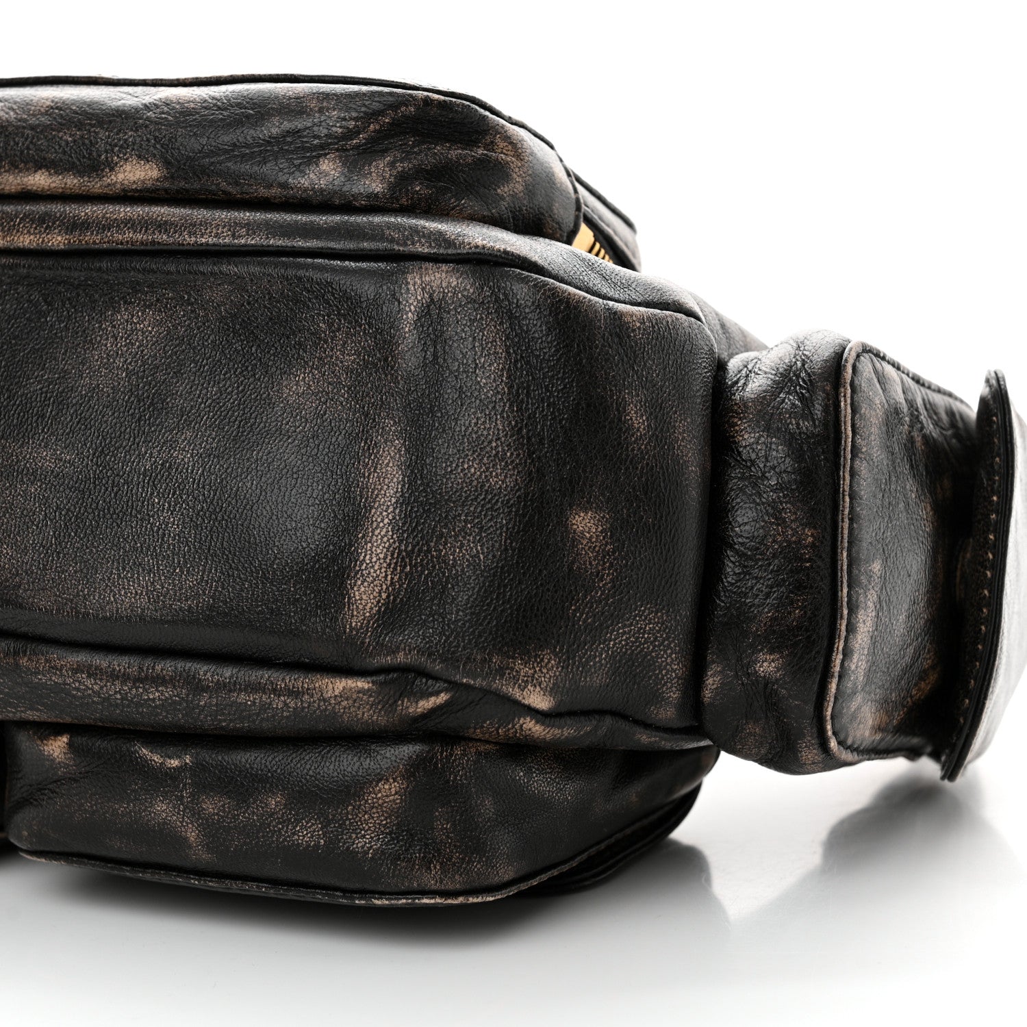 Miu Miu Distressed Nappa Pocket Bag Sand Coffee 10 of 12