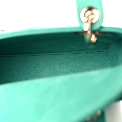 Christian Dior Lambskin Cannage Mini Lady Dior Cobalt Green 5 of 10
