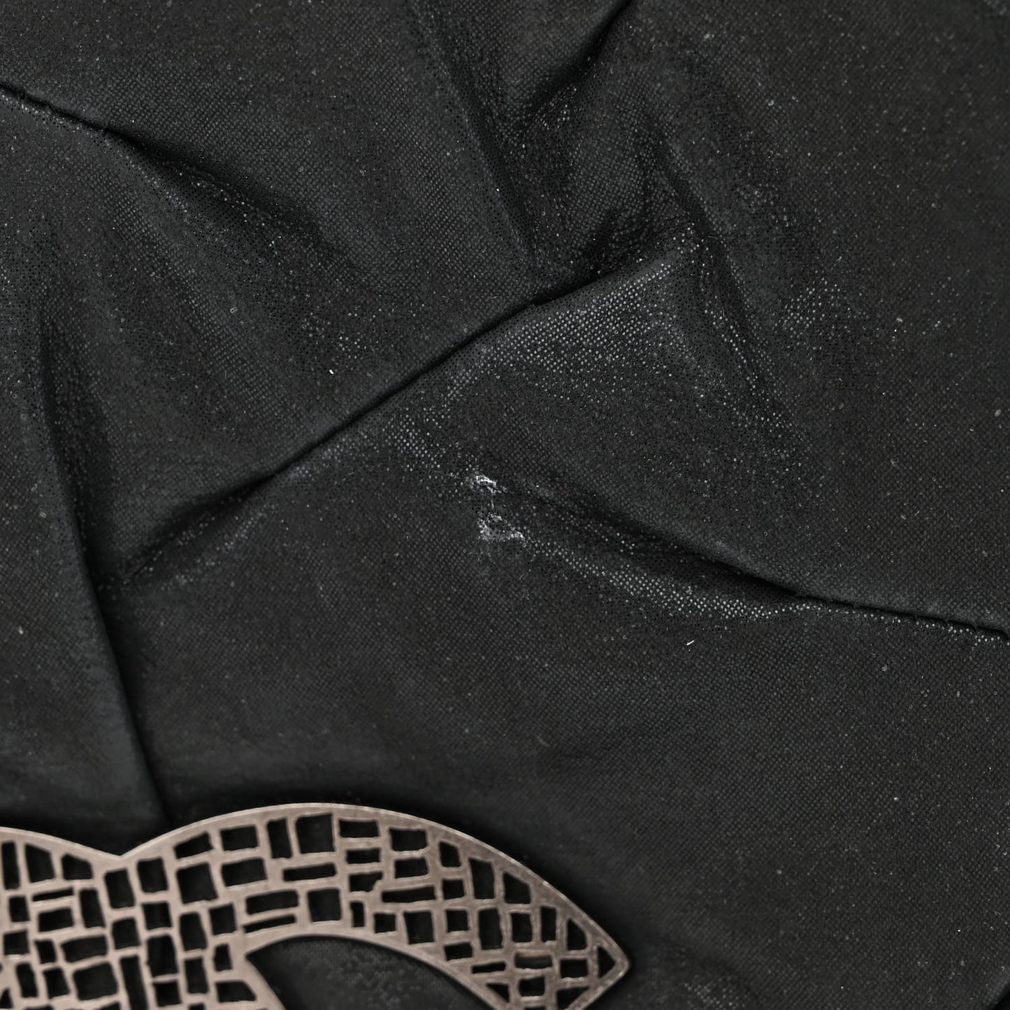 Iridescent Calfskin Glint Flap Black