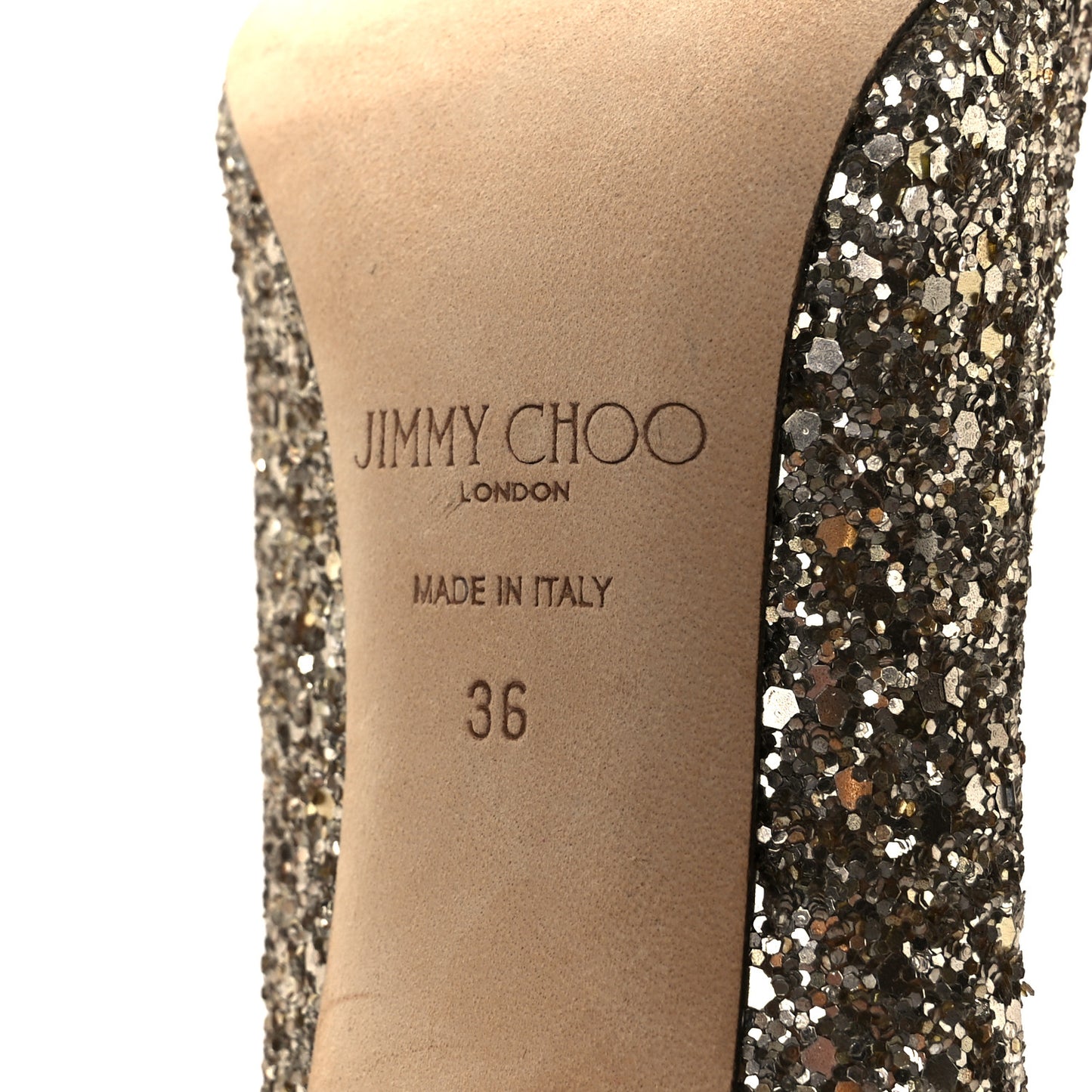 Coarse Glitter Pointy Toe Love 85 Pumps 36  Antique Gold