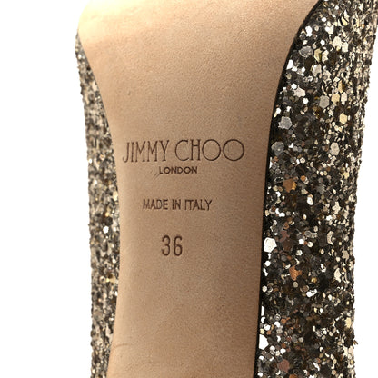 Jimmy Choo Coarse Glitter Pointy Toe Love 85 Pumps 36  Antique Gold 8 of 8