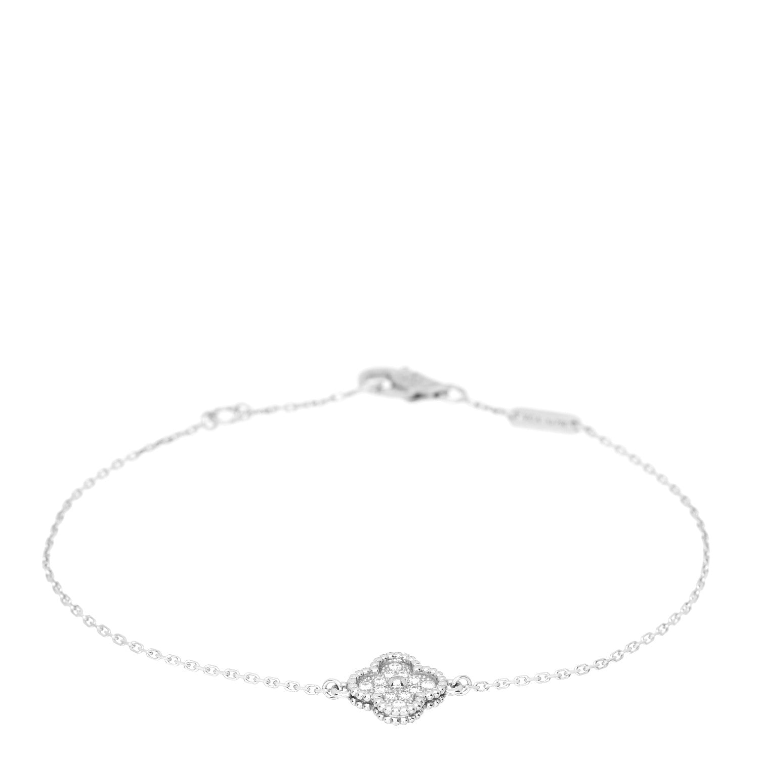Van Cleef & Arpels 18K White Gold Diamond Sweet Alhambra Bracelet 1 of 3
