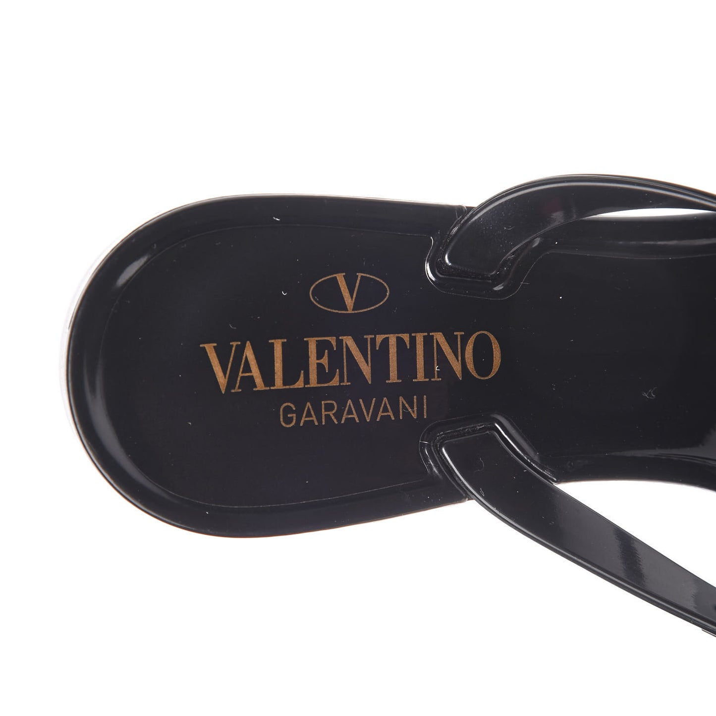 PVC Jelly Rockstud Bow Thong Sandals 37 Black