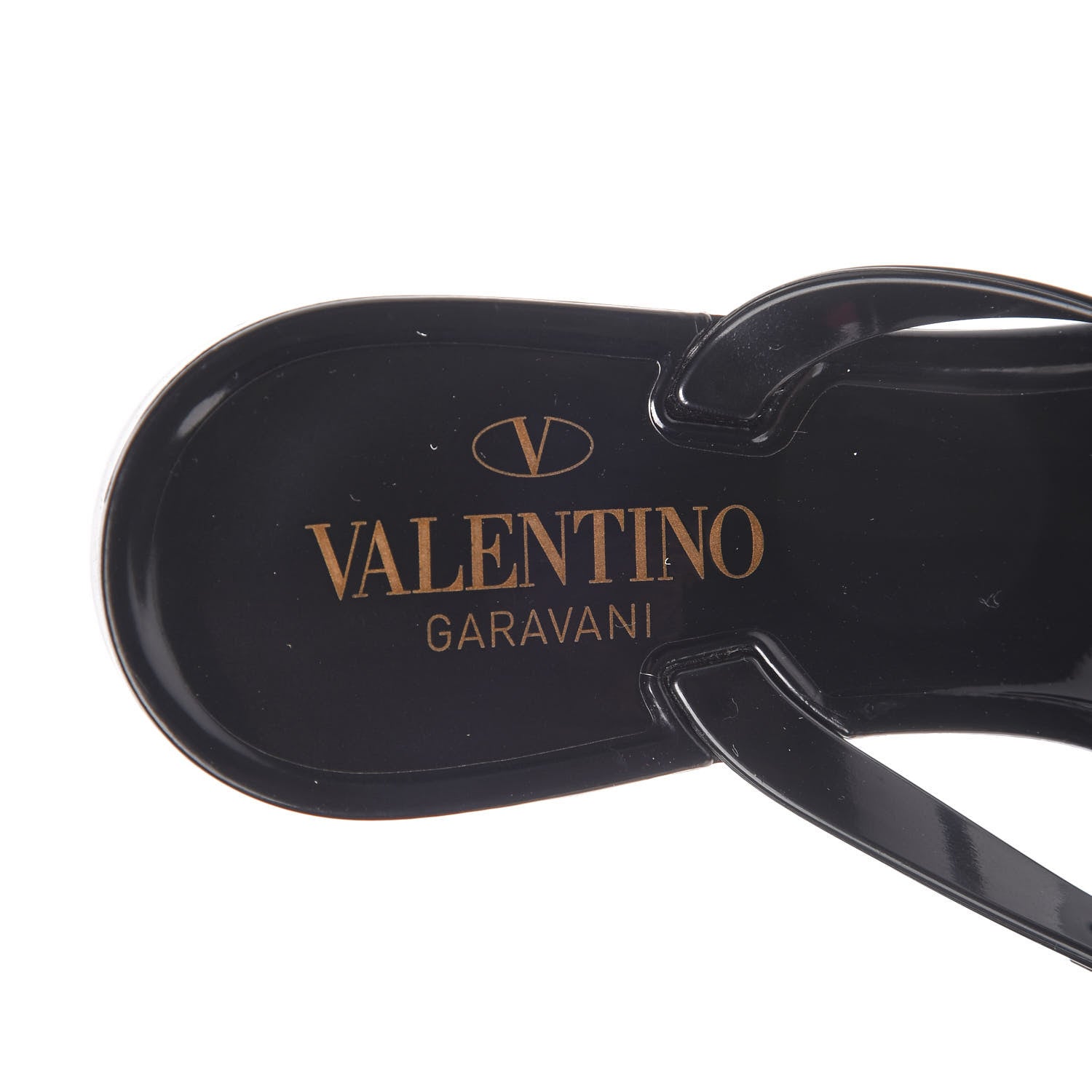 Valentino Garavani PVC Jelly Rockstud Bow Thong Sandals 37 Black 7 of 8