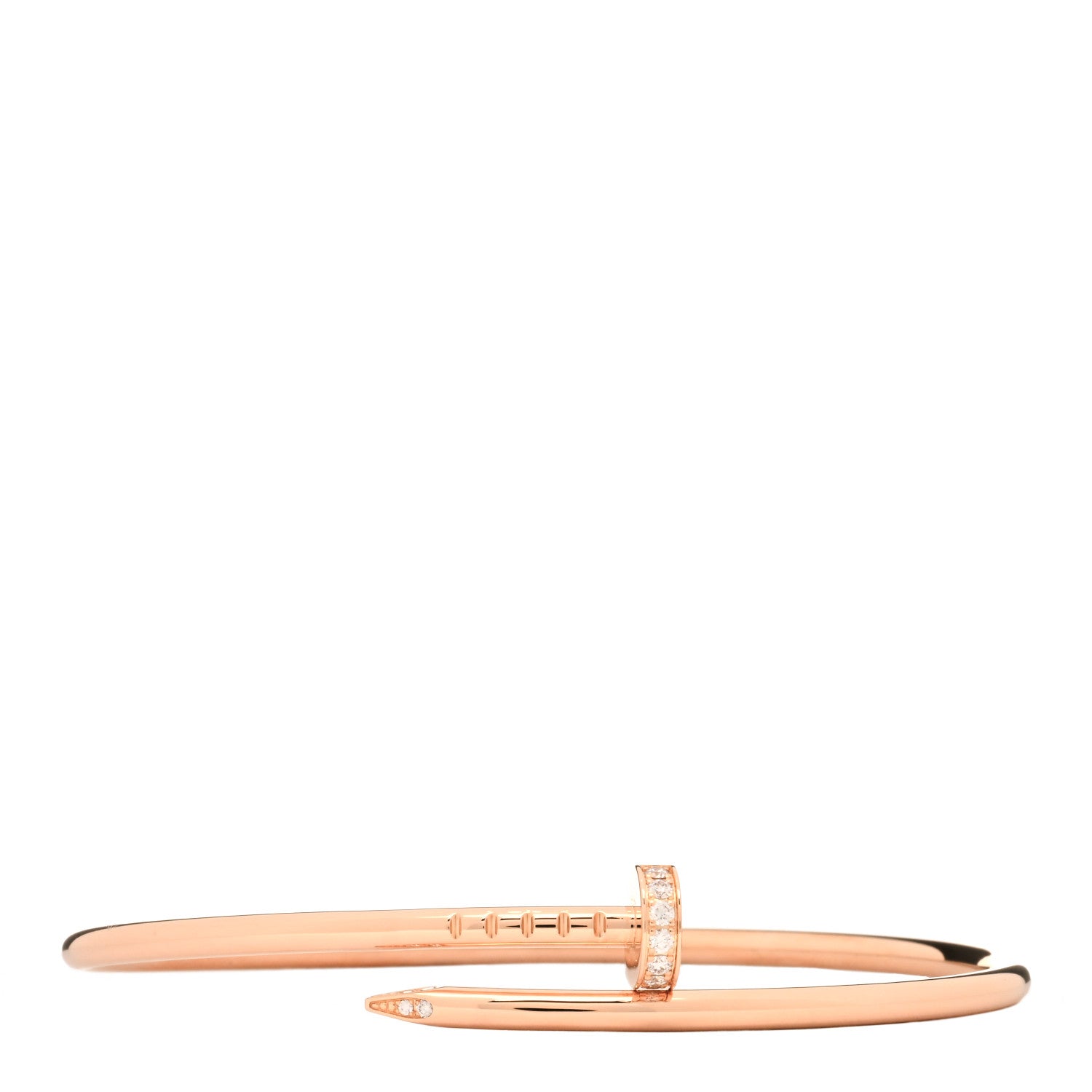 Cartier 18K Pink Gold Diamond Small Juste Un Clou Bracelet 16 1 of 3