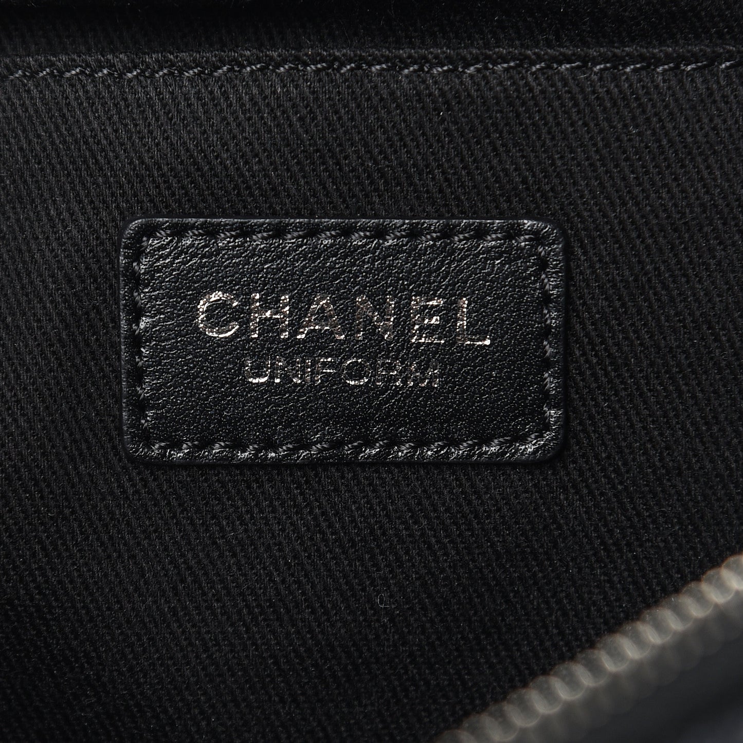 Grained Calfskin Quilted Waist Belt Bag Black