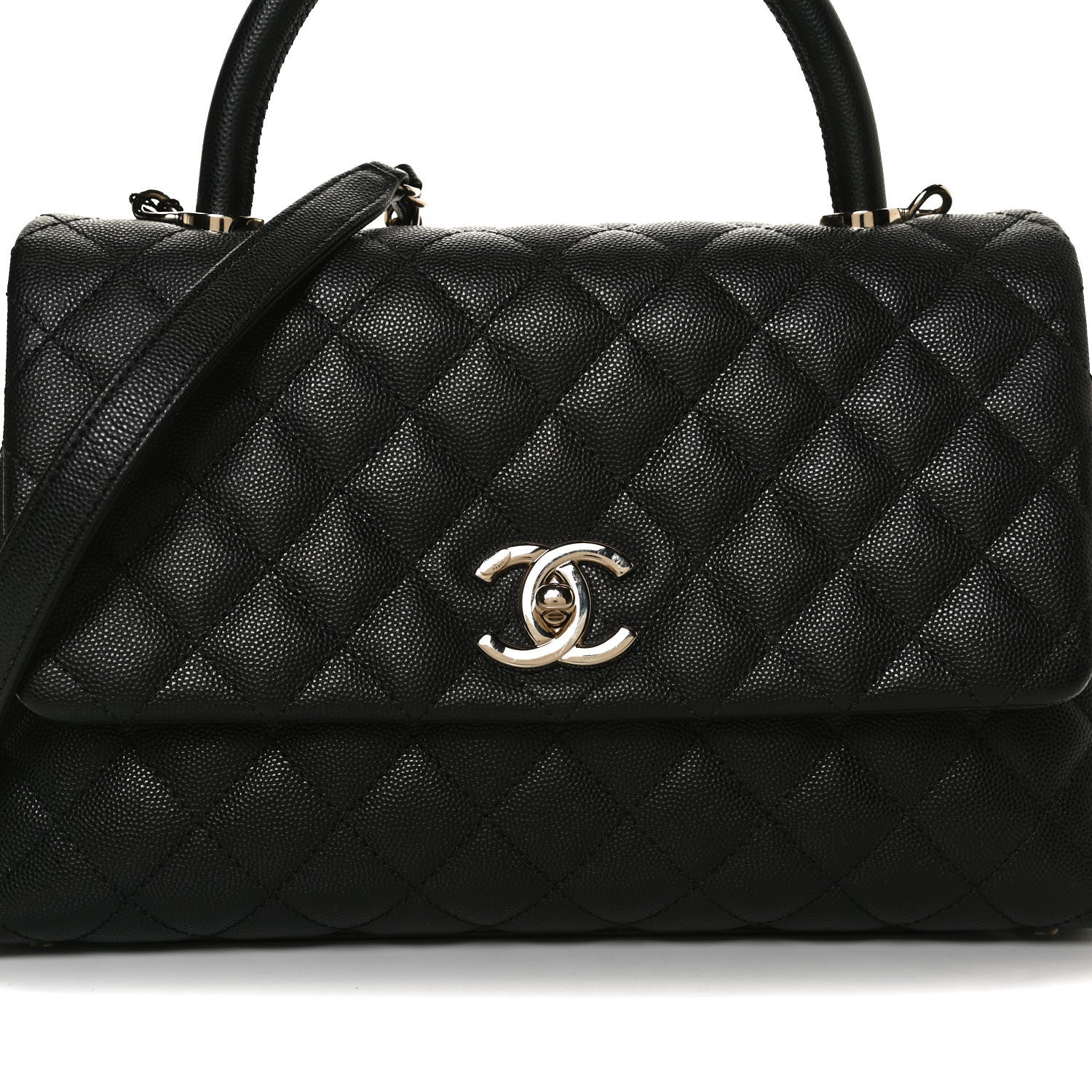 Chanel Caviar Quilted Small Coco Handle Flap Black 9 of 12