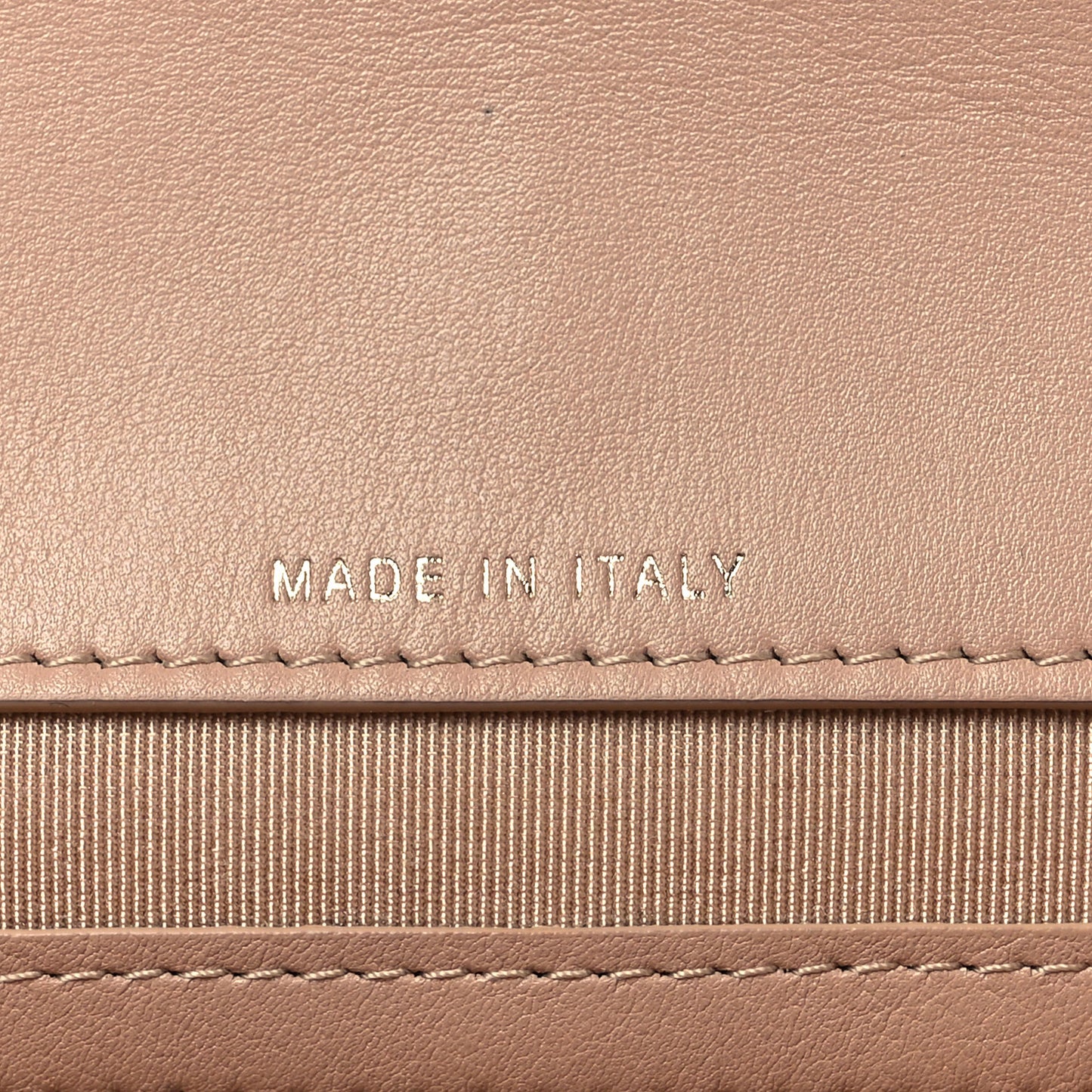 Calfskin Quilted Logo Flap Case Beige