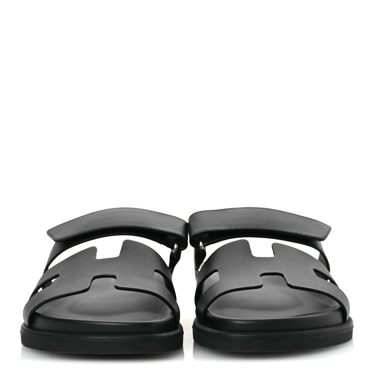 Hermes Calfskin Womens Chypre Sandals 38 Black 3 of 12