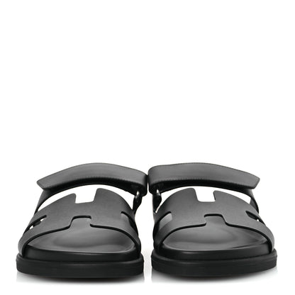 Hermes Calfskin Womens Chypre Sandals 38 Black 3 of 12