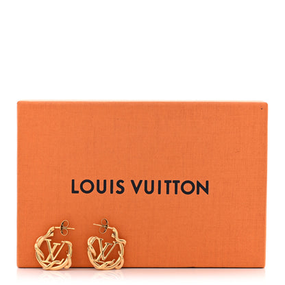 Louis Vuitton Garden Louise Hoop Earrings Gold 8 of 8