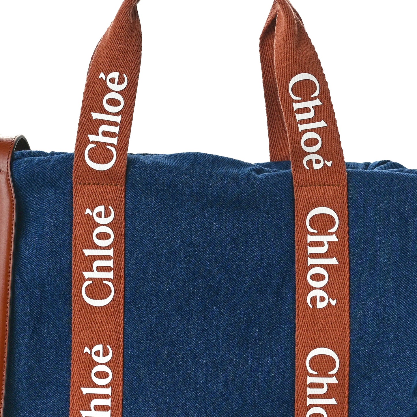 Canvas Denim Woody Diaper Bag Blue Tan