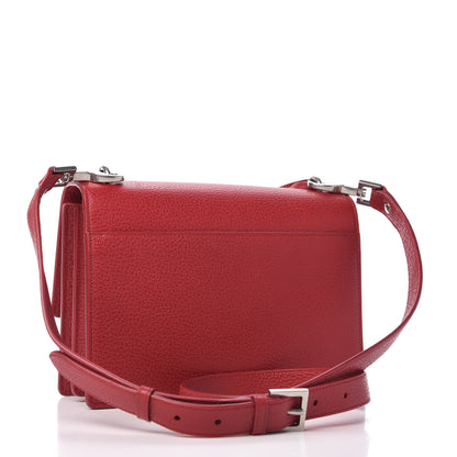 Saint Laurent Grained Calfskin Medium Monogram Sunset Satchel Red 3 of 9