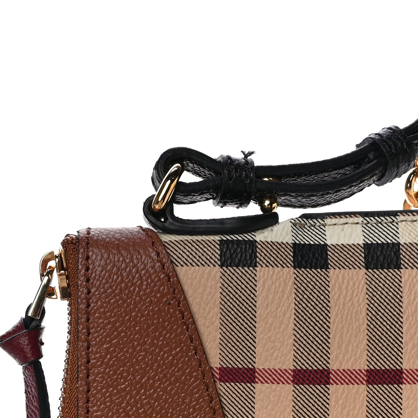 Haymarket Check Peyton Crossbody Clutch Bag Toffee