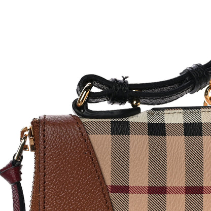 Burberry Haymarket Check Peyton Crossbody Clutch Bag Toffee 15 of 15