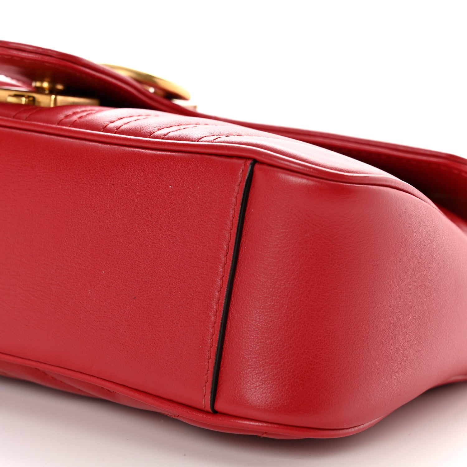 Gucci Calfskin Matelasse Small GG Marmont Shoulder Bag Hibiscus Red 10 of 10