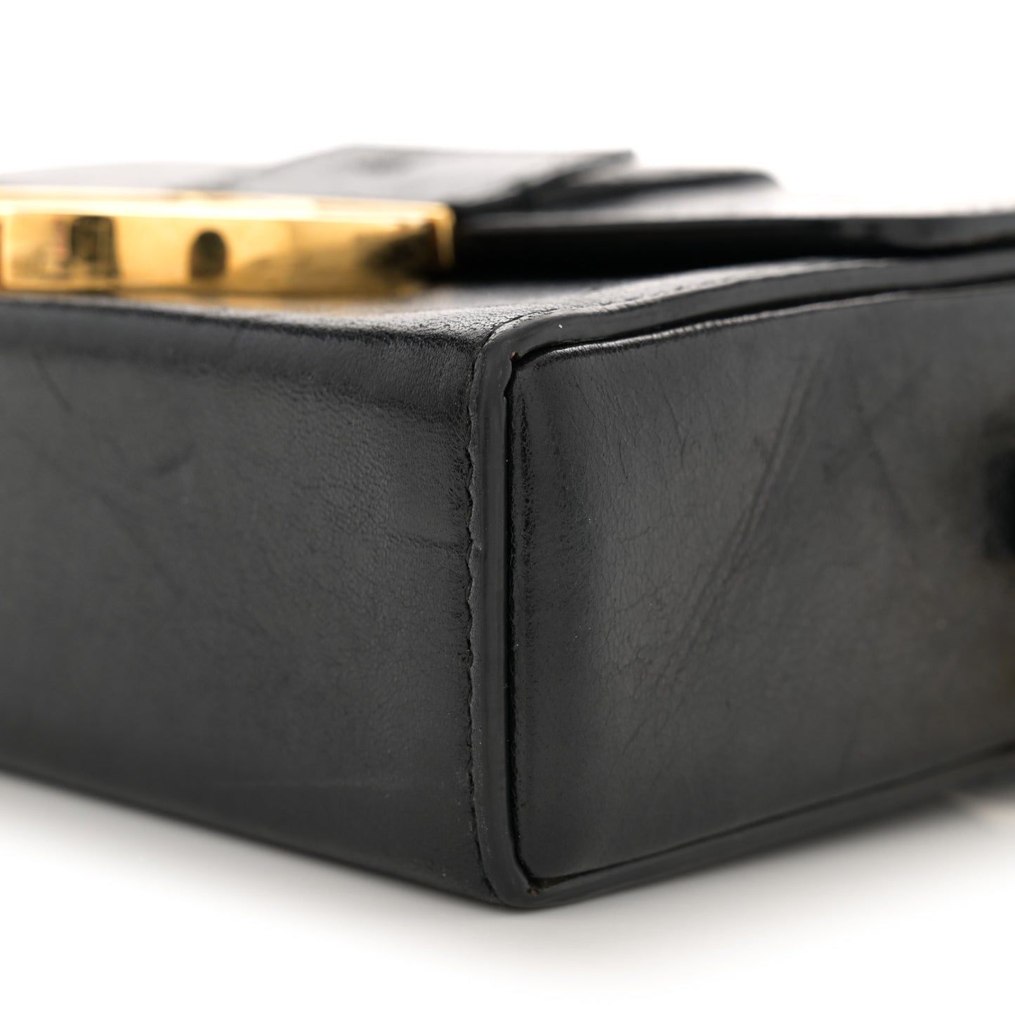 Crackled Lambskin 30 Montaigne Box Bag Black