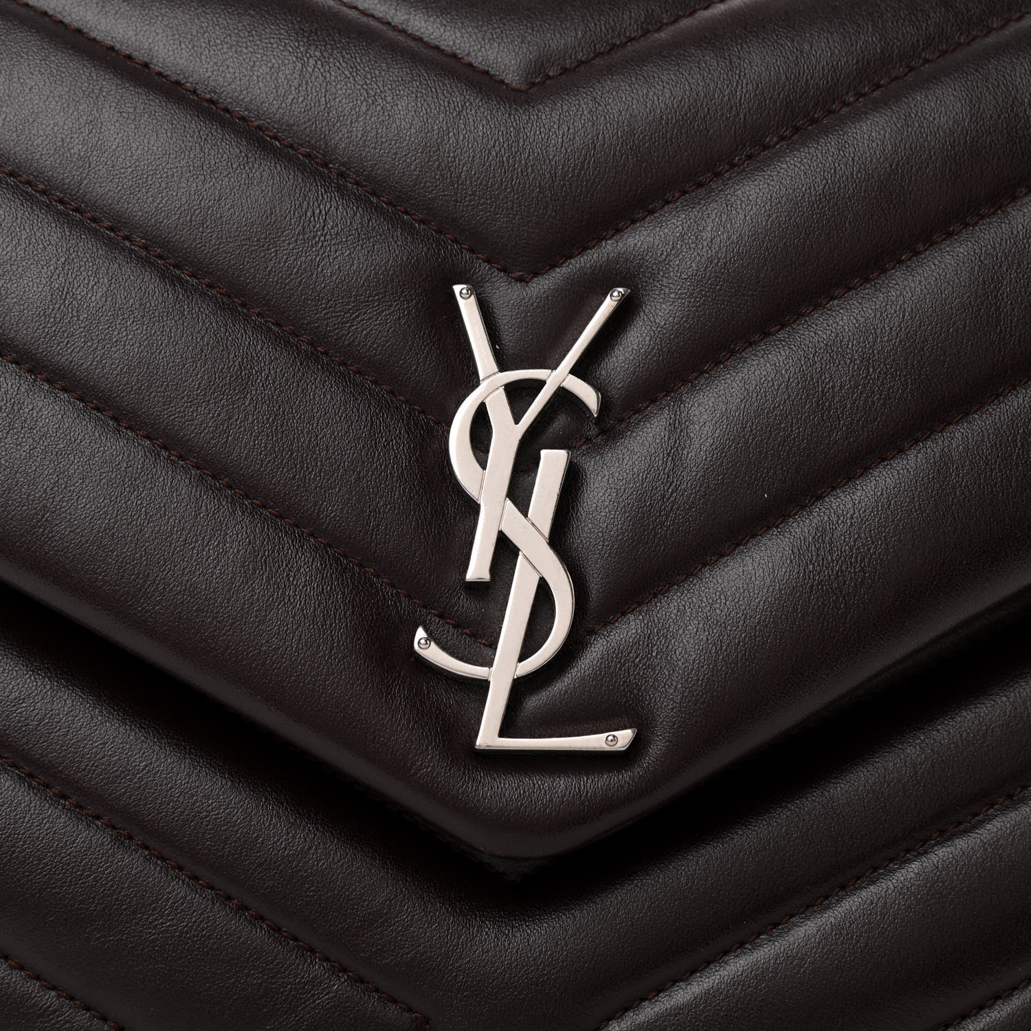 Saint Laurent Calfskin Y Quilted Monogram Medium Loulou Chain Satchel Amaranto 8 of 10