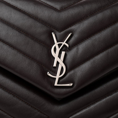 Saint Laurent Calfskin Y Quilted Monogram Medium Loulou Chain Satchel Amaranto 8 of 10