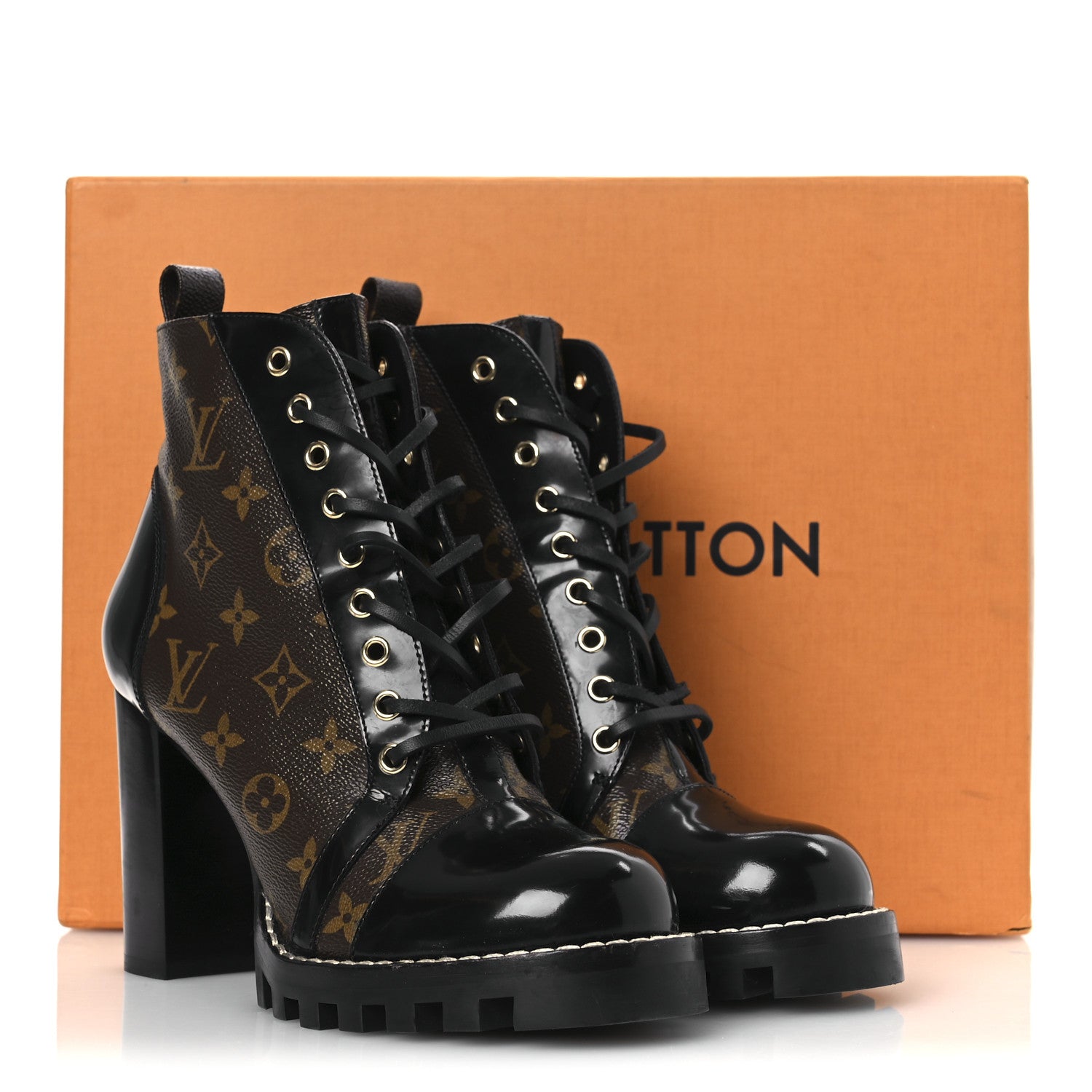 Louis Vuitton Patent Calfskin Monogram Star Trail Ankle Boots 41 Black 13 of 13