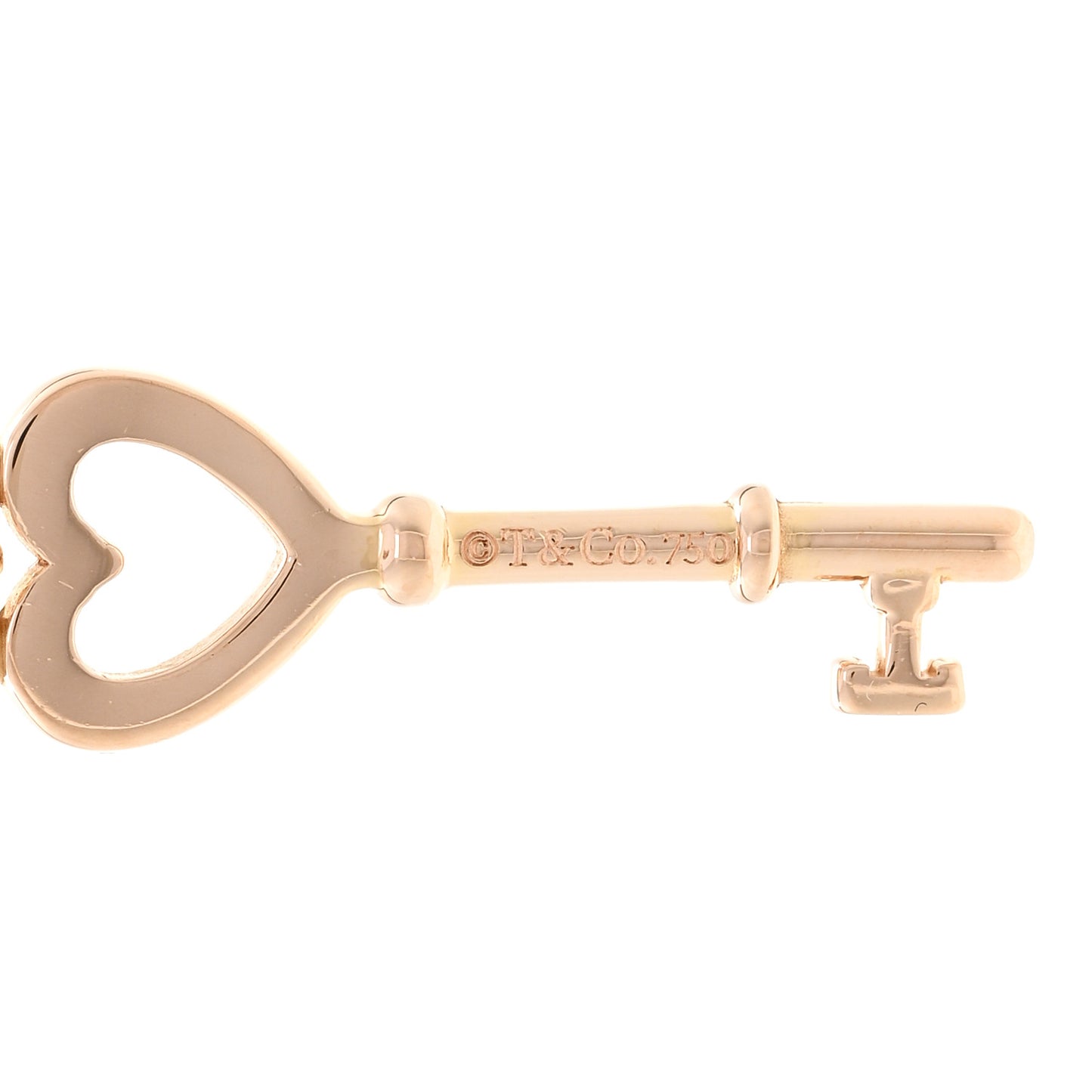 18K Rose Gold Mini Heart Key Pendant Necklace