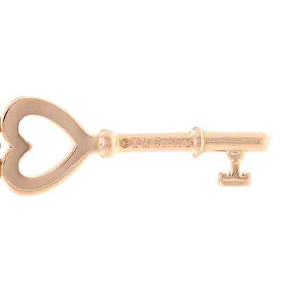 Tiffany 18K Rose Gold Mini Heart Key Pendant Necklace 4 of 5