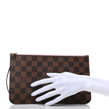 Louis Vuitton Damier Ebene Neverfull MM GM Pochette Rose Ballerine 2 of 7