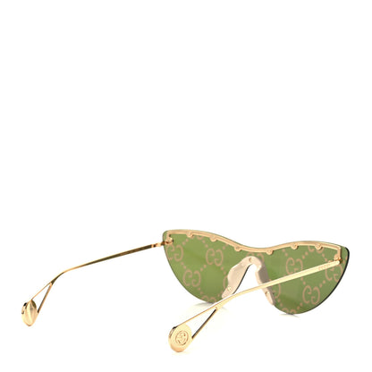 Gucci Metal Rimless Star Studded Monogram 90mm Cat Eye GG0666S Sunglasses Mirror Pink 4 of 9