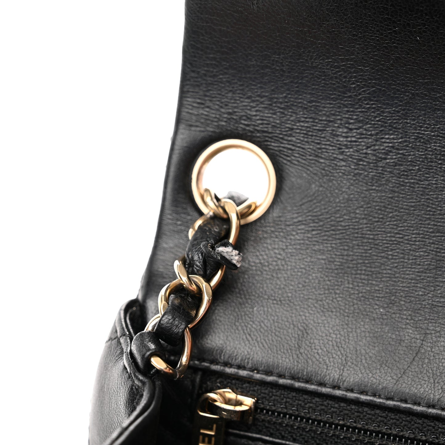 Lambskin Quilted Mini Square Flap Black