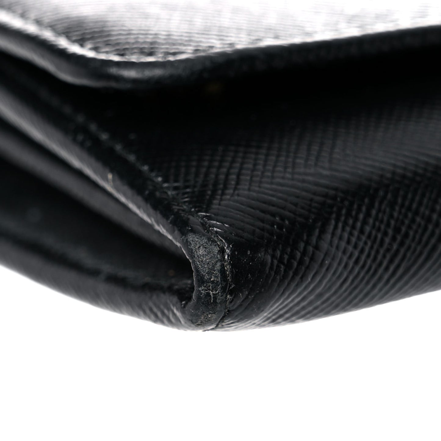 Saffiano Metal Continental Flap Wallet Black