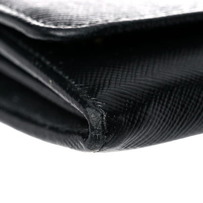 Prada Saffiano Metal Continental Flap Wallet Black 11 of 21