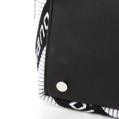 Alexander Wang Knit Jacquard Diagonal Logo Roxy Tote White Black 10 of 12