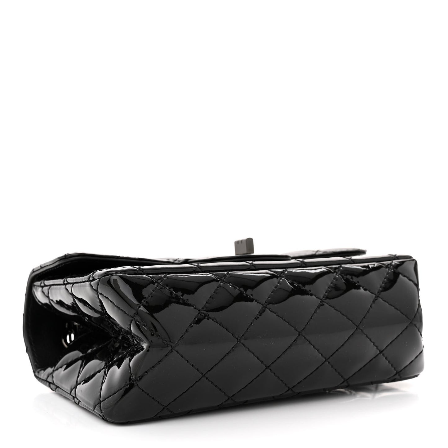 Patent Calfskin Quilted 2.55 Reissue Mini Flap So Black