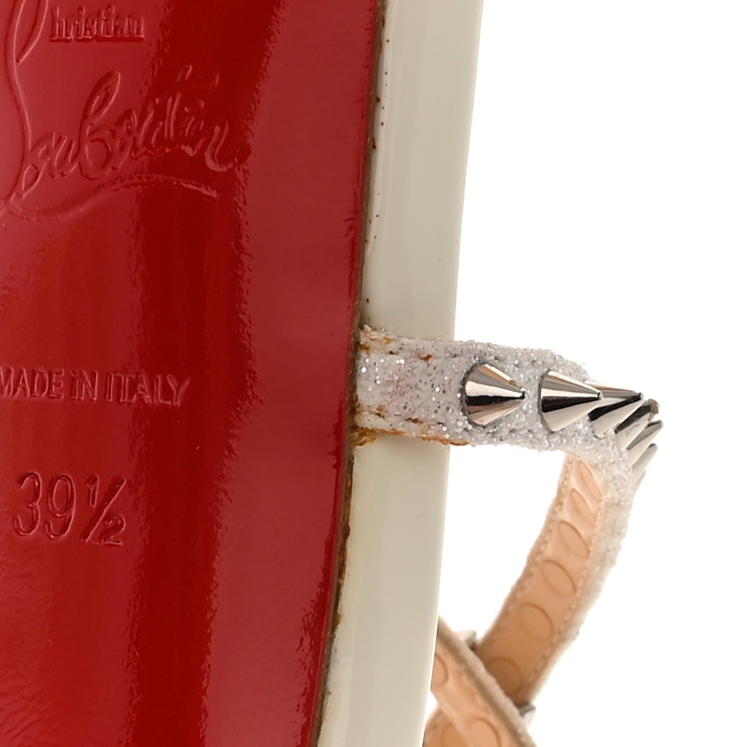 Christian Louboutin Patent Glitter Choca Lux Sandals 39.5 White 12 of 12