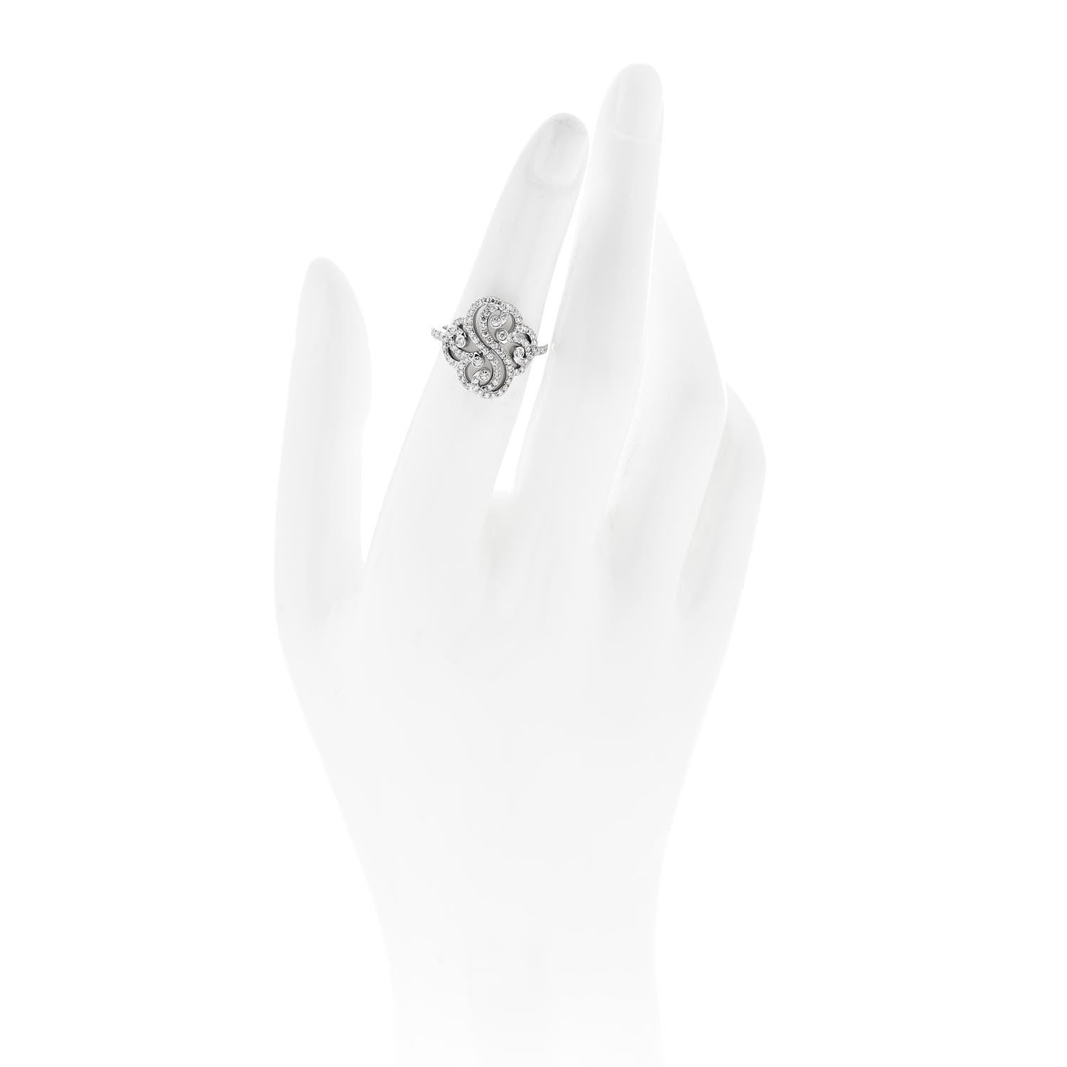 Tiffany Platinum Diamond Enchant Double Heart Ring 49 5 2 of 6