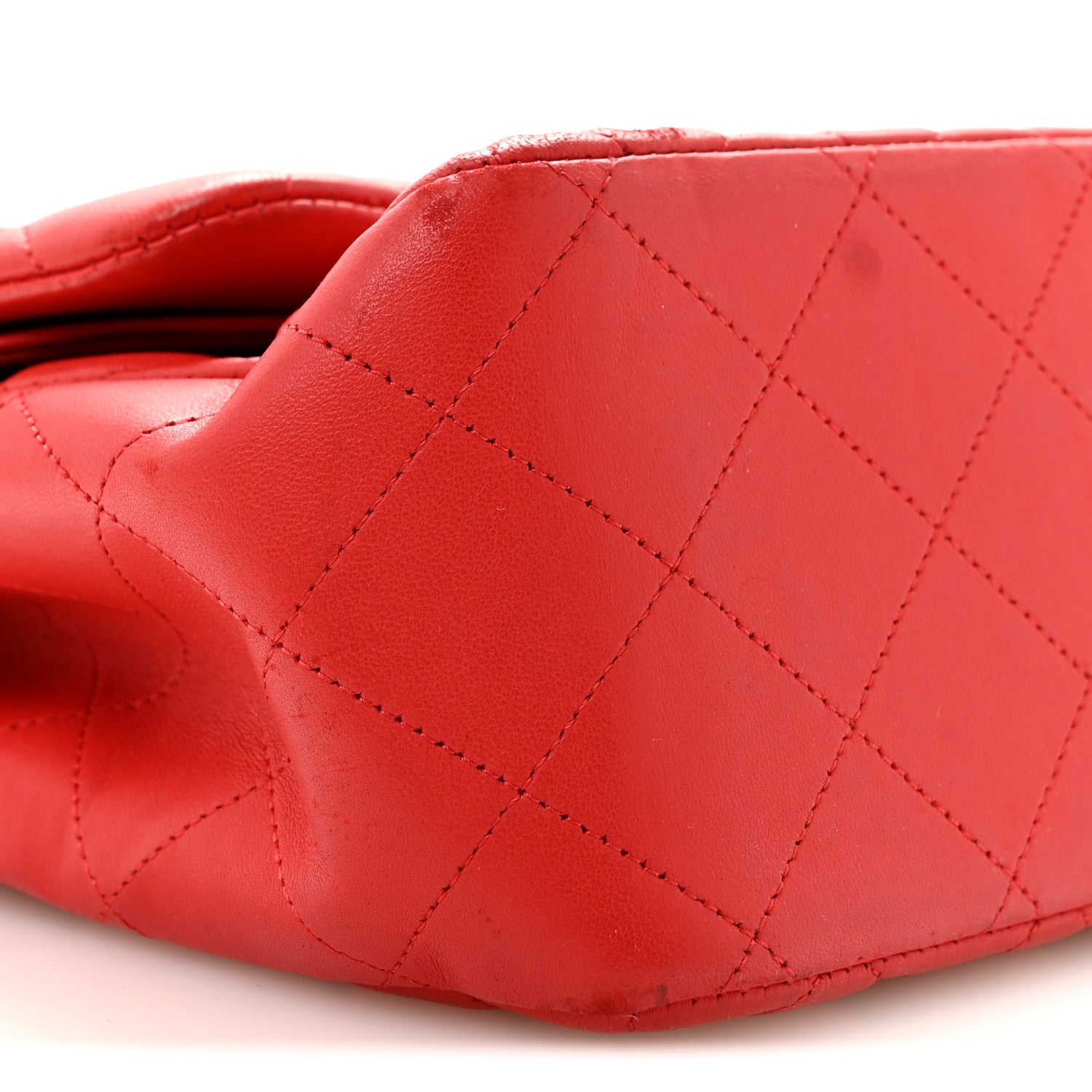 Chanel Lambskin Quilted Jumbo Double Flap Red 9 of 14