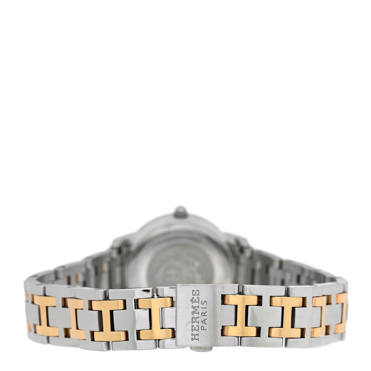 Hermes Stainless Steel Mother of Pearl 24mm Clipper Quartz Watch Gold 3 of 4