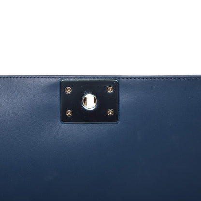 Chanel Calfskin Chevron Quilted Medium Boy Flap Blue 8 of 11