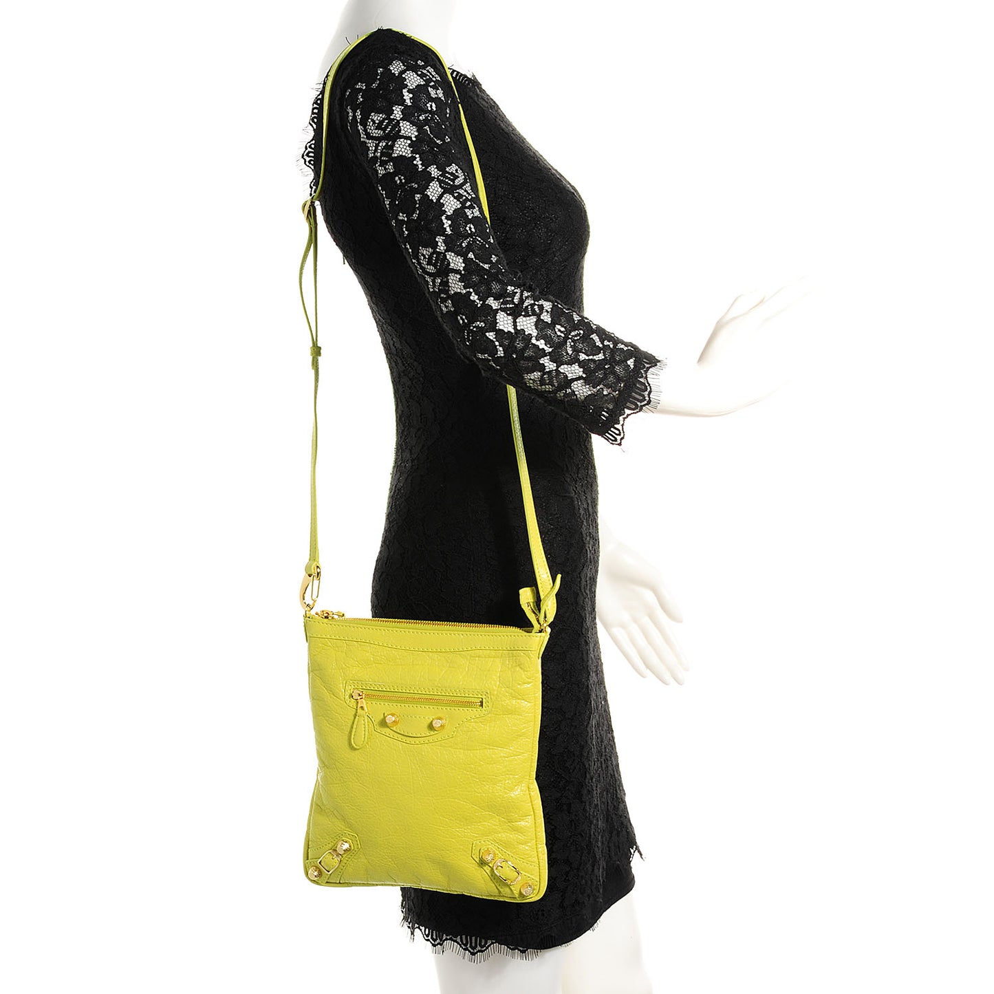 Agneau Arena Giant 12 Gold Hardware Flat Jaune Poussin