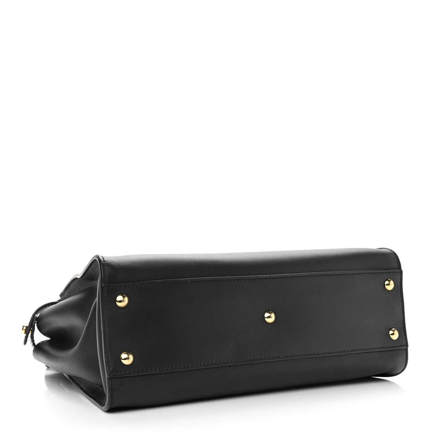 Vitello Seta Shiny Nappa Medium Peekaboo Iconic Satchel Black