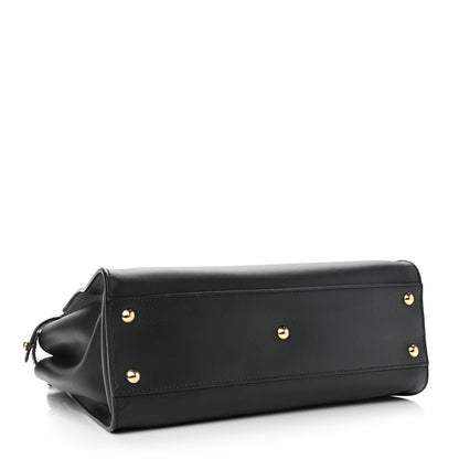 Fendi Vitello Seta Shiny Nappa Medium Peekaboo Iconic Satchel Black 4 of 10