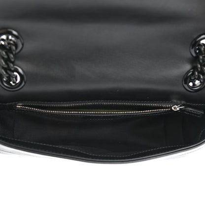 Gucci Calfskin Matelasse Monochrome Small GG Marmont Shoulder Bag Black 4 of 9