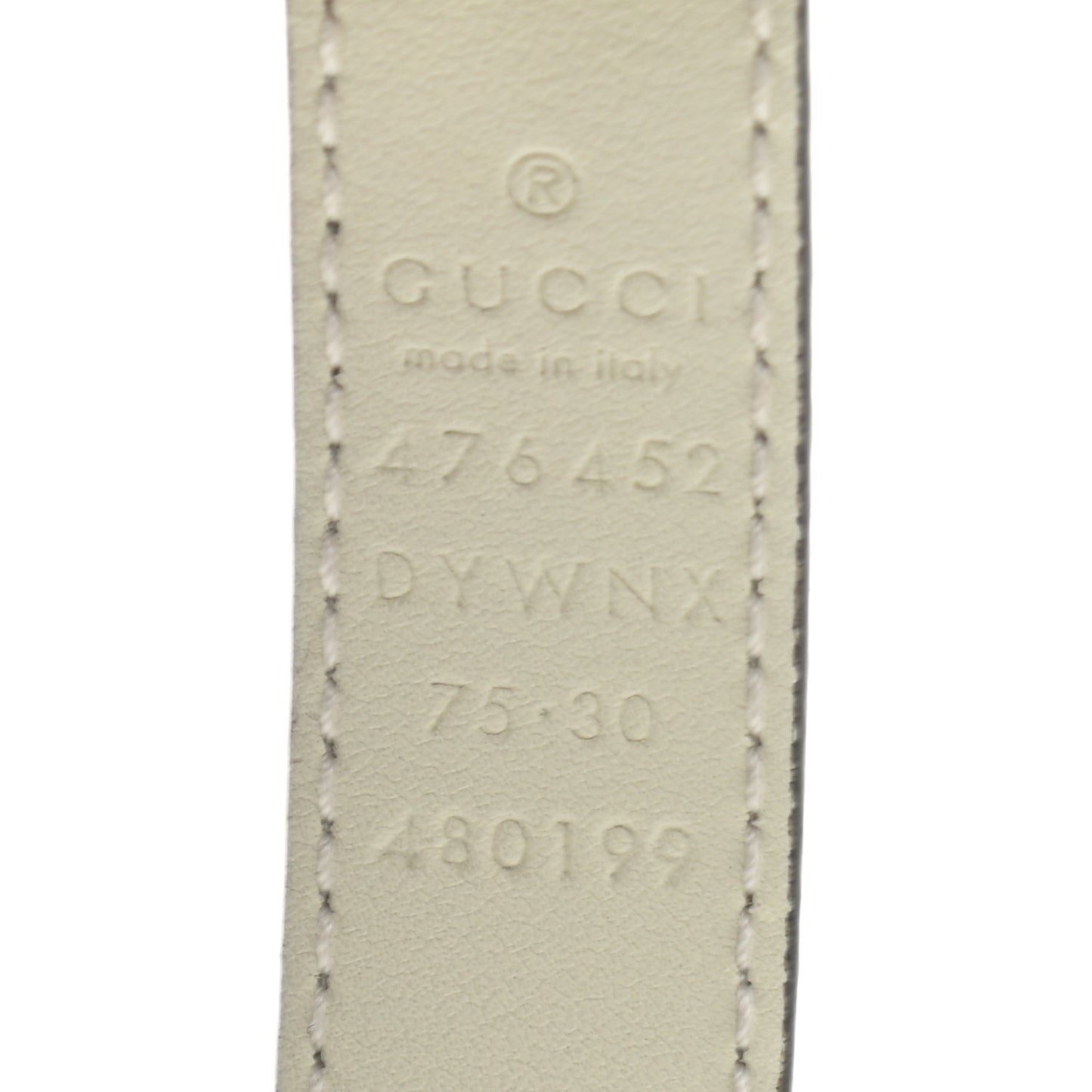 Calfskin Queen Margaret Bee Belt 75 30 White