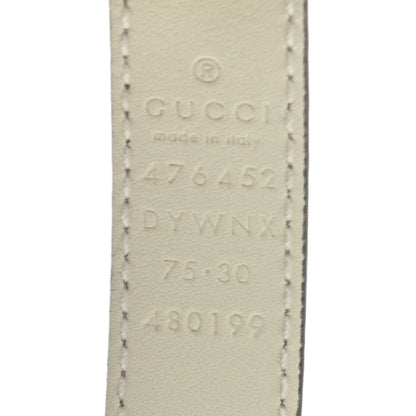 Gucci Calfskin Queen Margaret Bee Belt 75 30 White 3 of 4