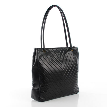 Chanel Lambskin Chevron Quilted Shoulder Bag Black 3 of 9