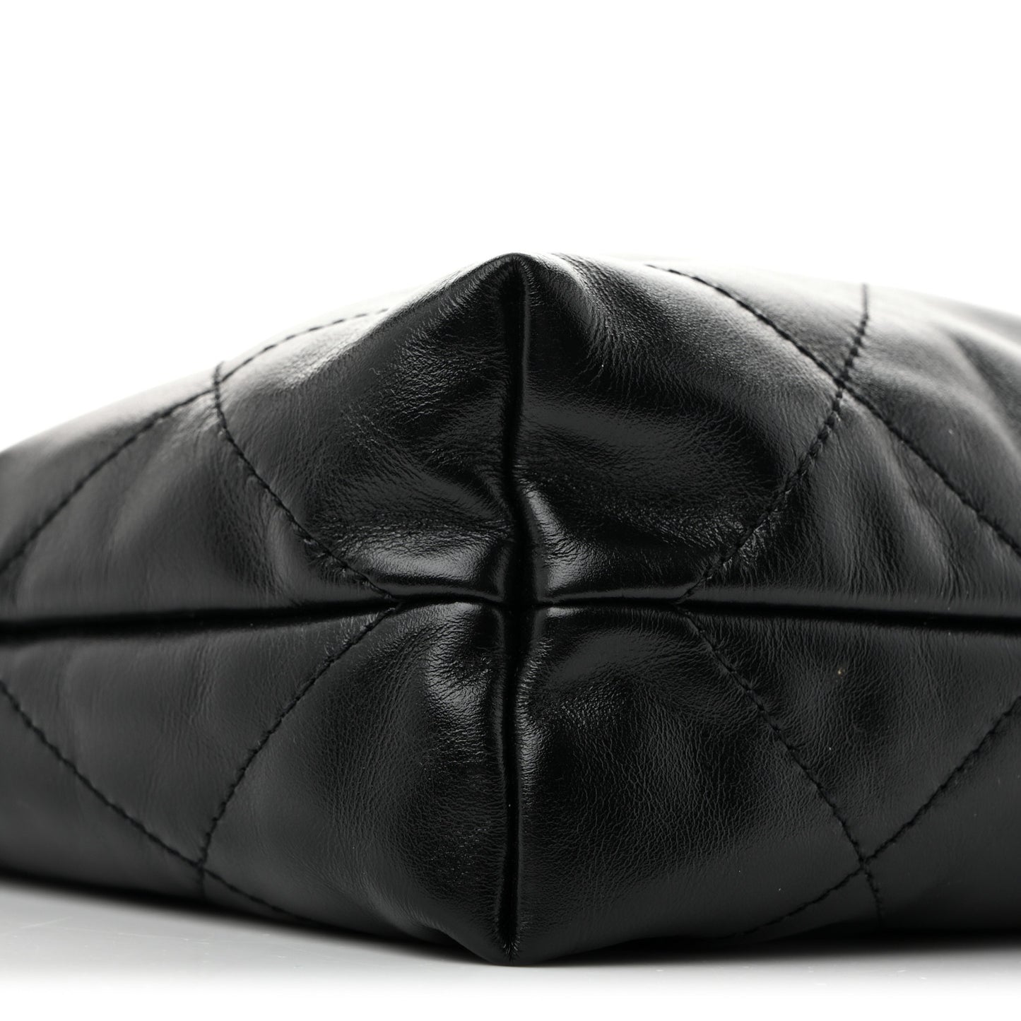 Shiny Calfskin Quilted Small Chanel 22 Black