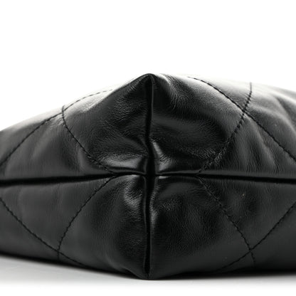 Chanel Shiny Calfskin Quilted Small Chanel 22 Black 10 of 13